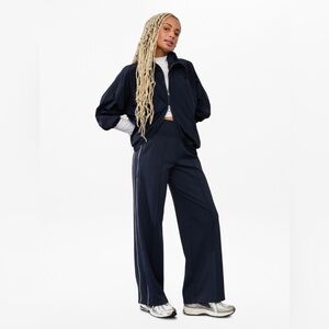 NWT Venice Track Stripe Wide Leg Navy/White Pant Size  XL/T